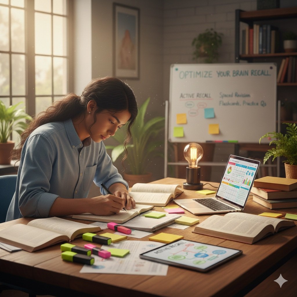 Student studying strategically